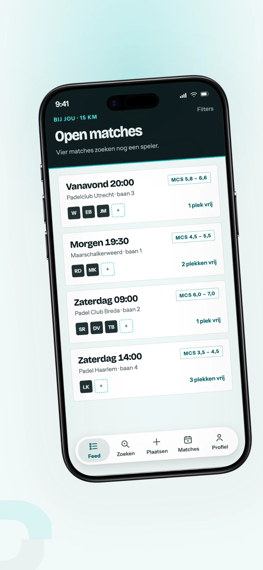 SamenPadellen.nl voorbeeldscherm